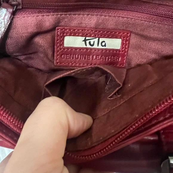 Whimsigoth Red Leather vampire y2k Shoulder Bag real leather purse. Romantic - Picture 5 of 5